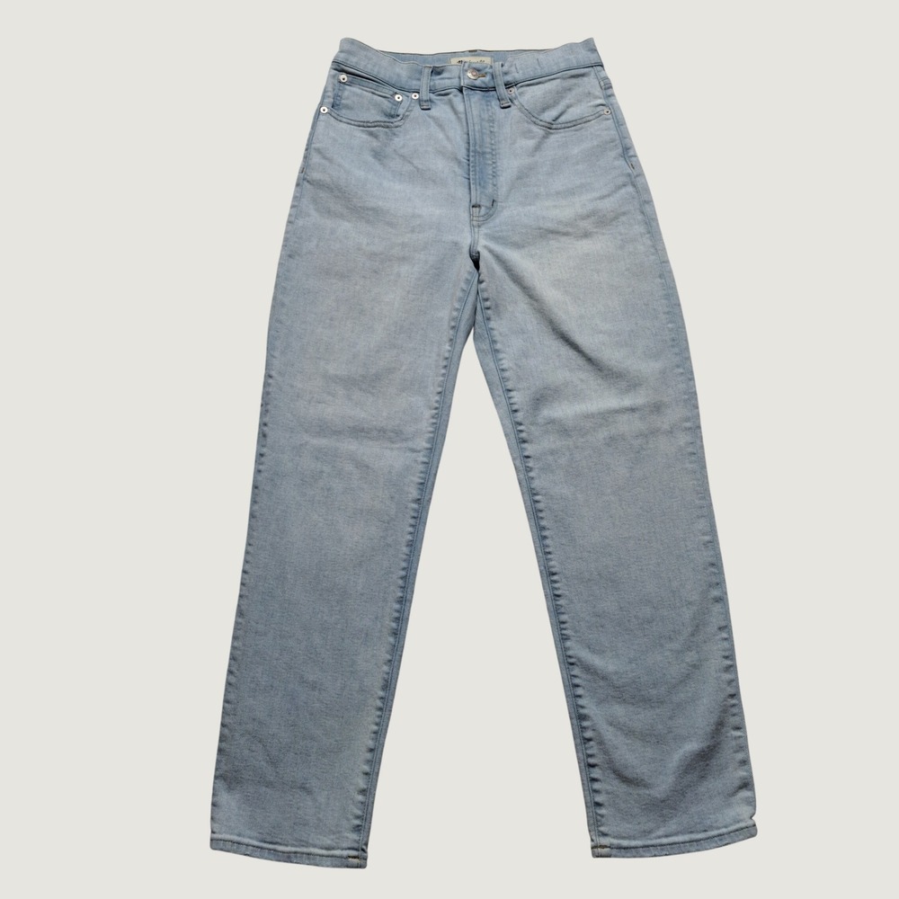 Madewell The‎ Perfect Vintage Straight Jeans 28 Light Wash Hemp Blend EUC